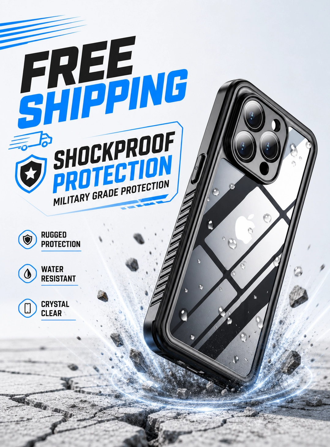 iPhone 15 Pro Waterproof Case Shockproof Clear Cover Screen & Camera Protection TM