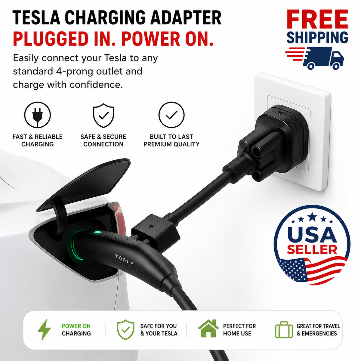 Tesla NEMA 14-30 Gen II Mobile Connector Smart Adapter – EV Charger Adapter for Tesla