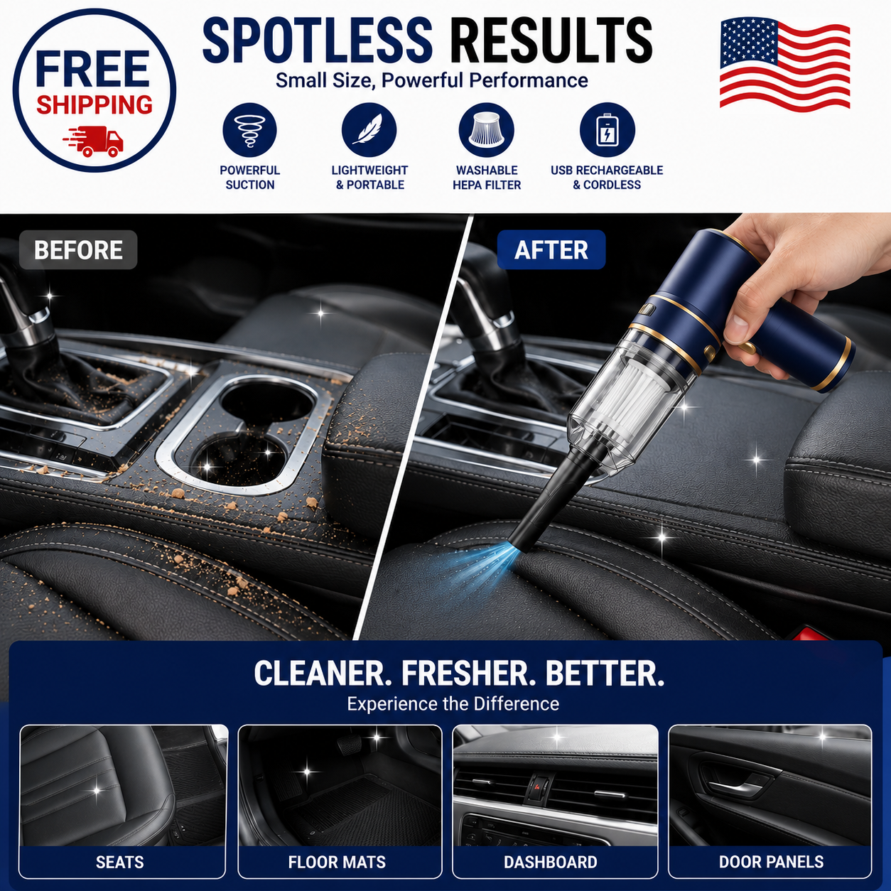 Portable Car Vacuum Cordless Handheld Cleaner™