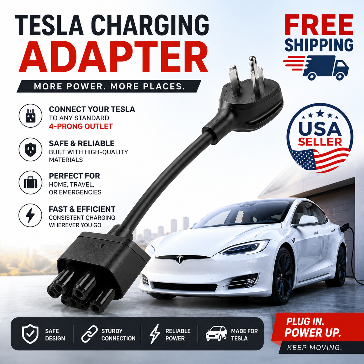 Tesla NEMA 14-30 Gen II Mobile Connector Smart Adapter – EV Charger Adapter for Tesla