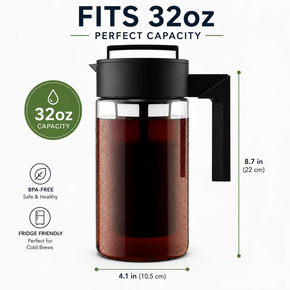 Deluxe Brew 32 Oz Cold Brew Coffee Maker – Large Capacity Coffee Infuser Pitcher