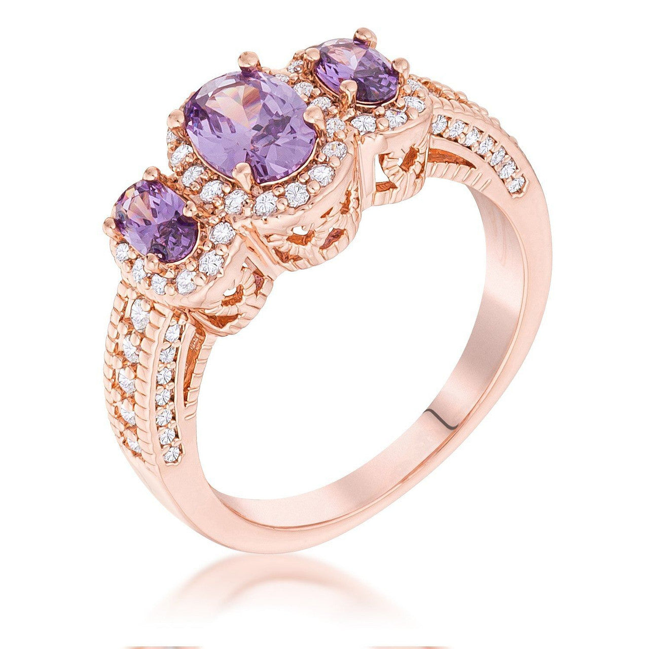 Rose Gold Amethyst Halo Ring™