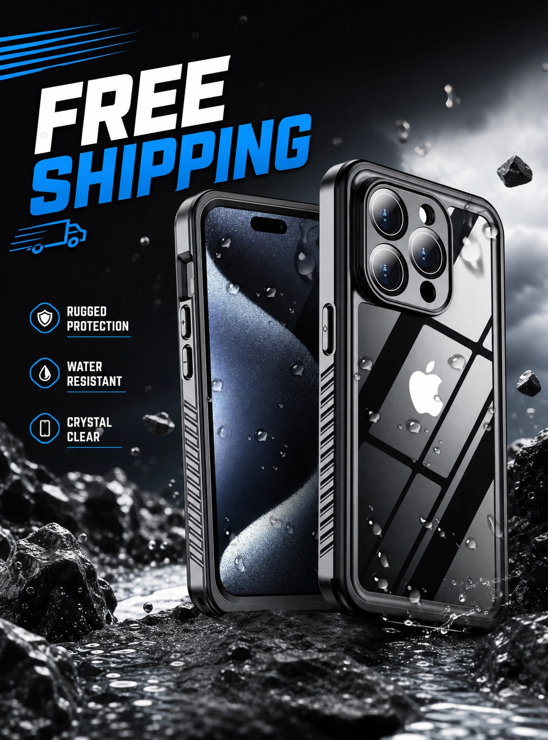 iPhone 15 Pro Waterproof Case Shockproof Clear Cover Screen & Camera Protection TM