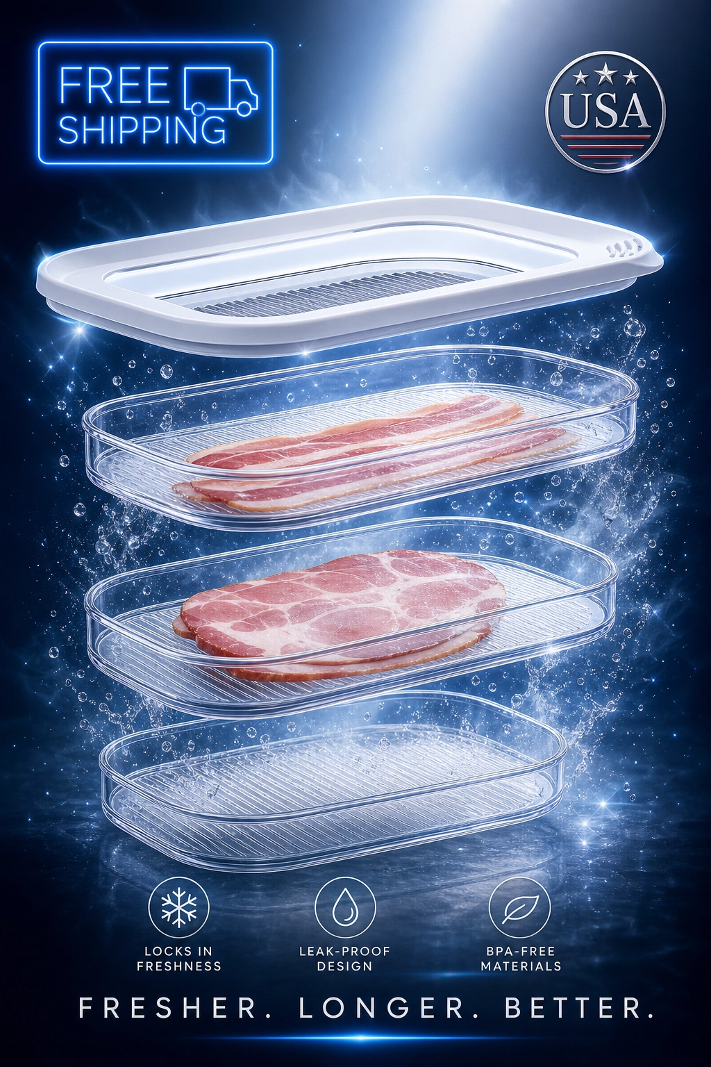 FreshKeep Bacon & Deli Meat Storage Container™