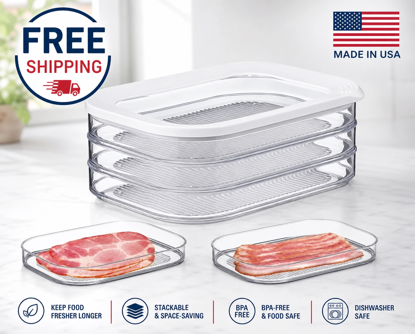 FreshKeep Bacon & Deli Meat Storage Container™