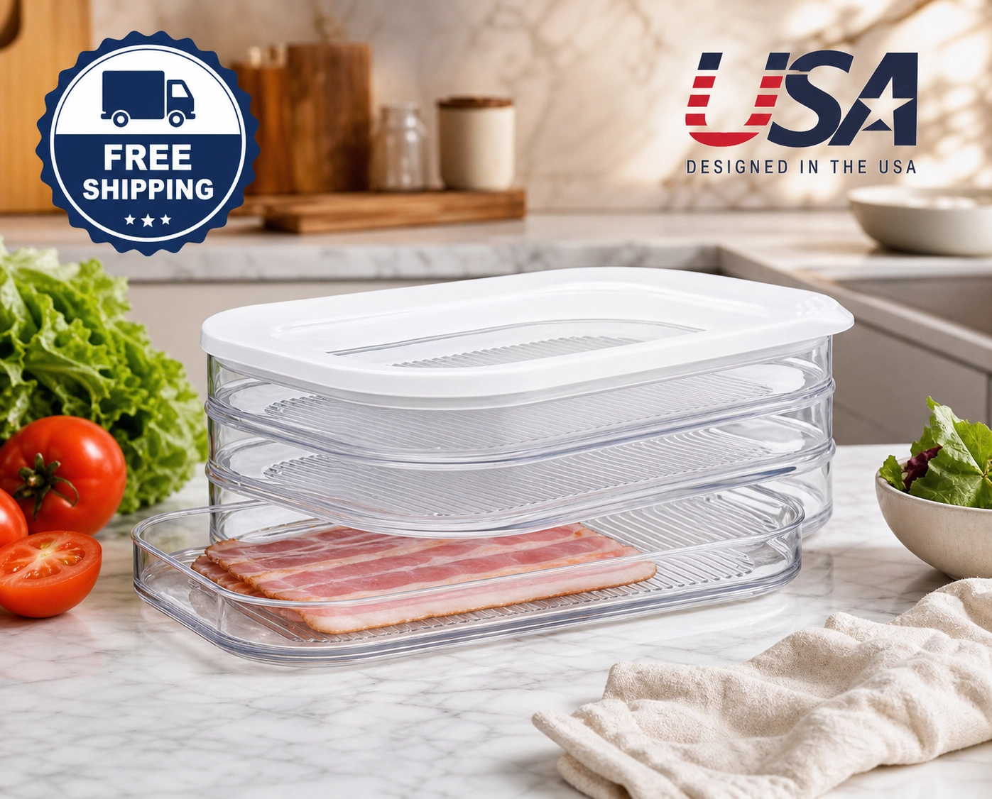 FreshKeep Bacon & Deli Meat Storage Container™