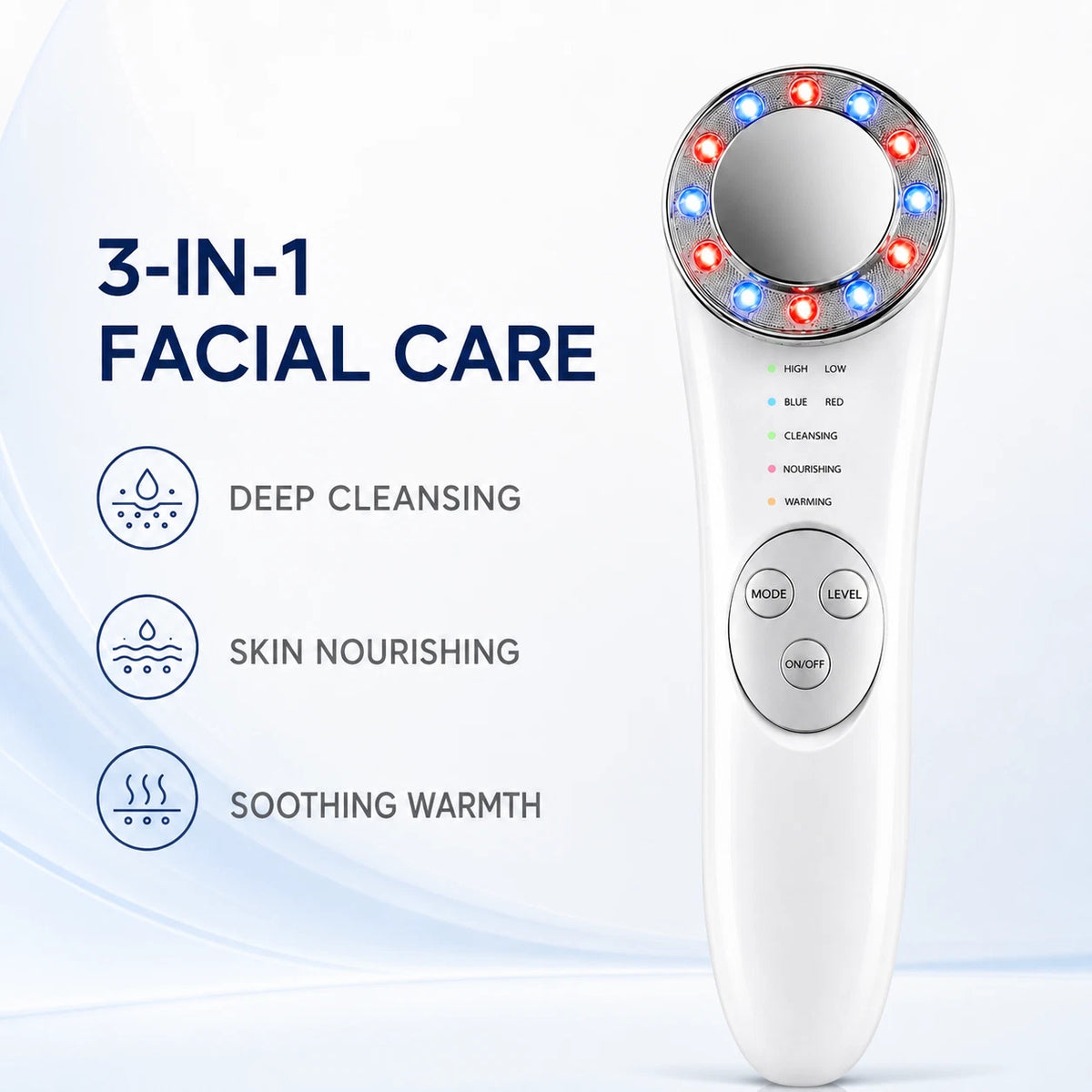 Microcurrent Facial Device 5-in-1 Face Massager for Skin Tightening & Lifting – Facial Care Tool