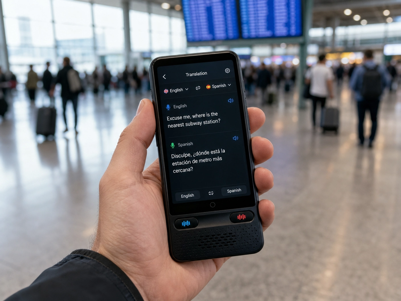 Portable AI Voice Translator with Real-Time Language Translation TM